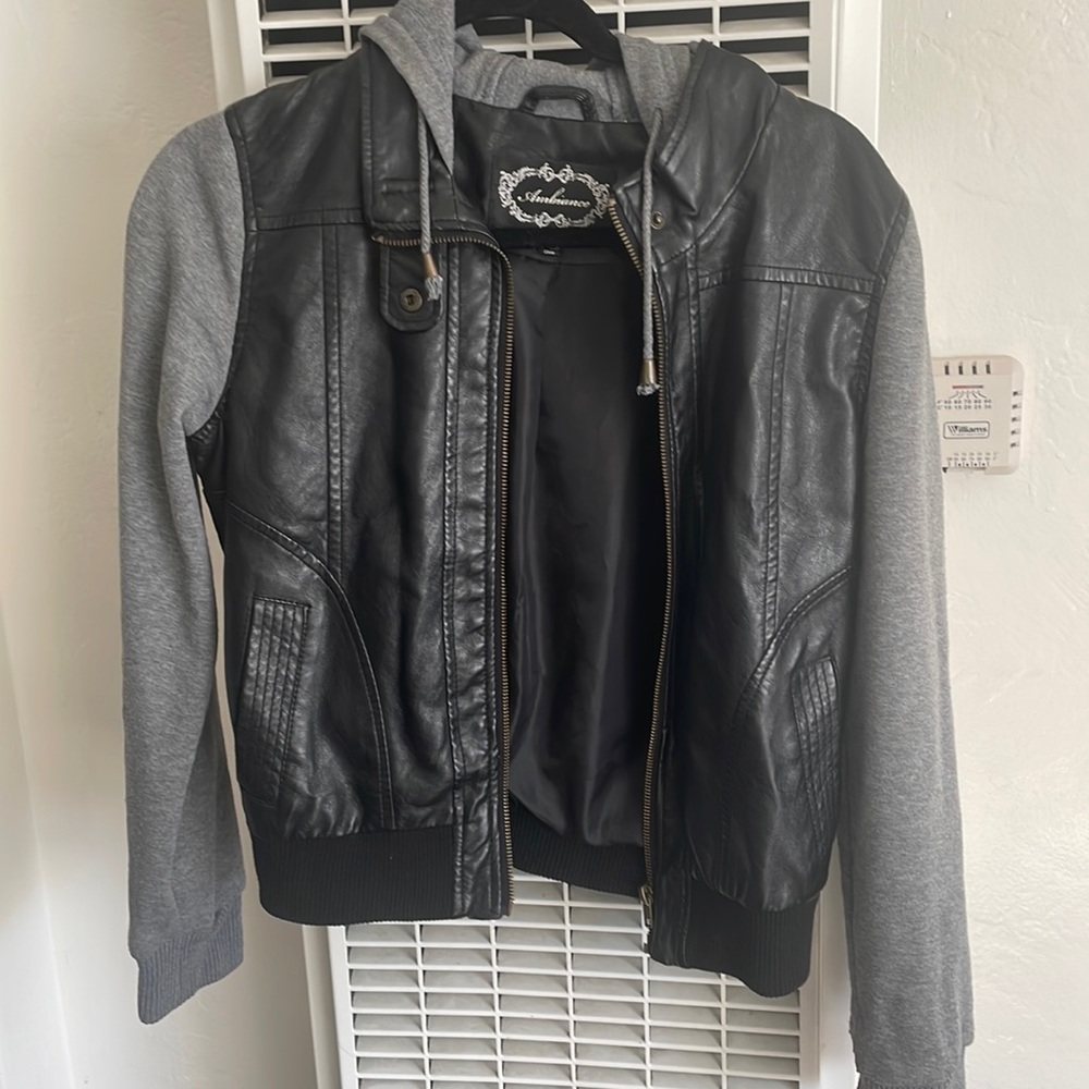 Black faux leather jacket